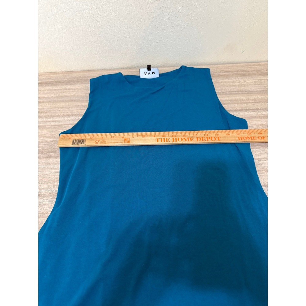AYM Women Shift Dress 3XL Teal Blue Sleeveless Bamboo Cotton Sustainable Minimal - Picture 9 of 11